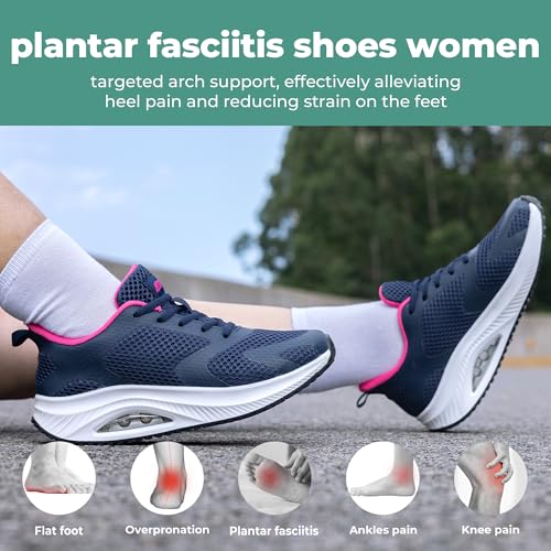 Image of Autper Plantar Fasciitis Shoes Women Walking Arch Support Tennis Casual Athletic Nurse Orthotic Sneakers for Foot Pain Relief