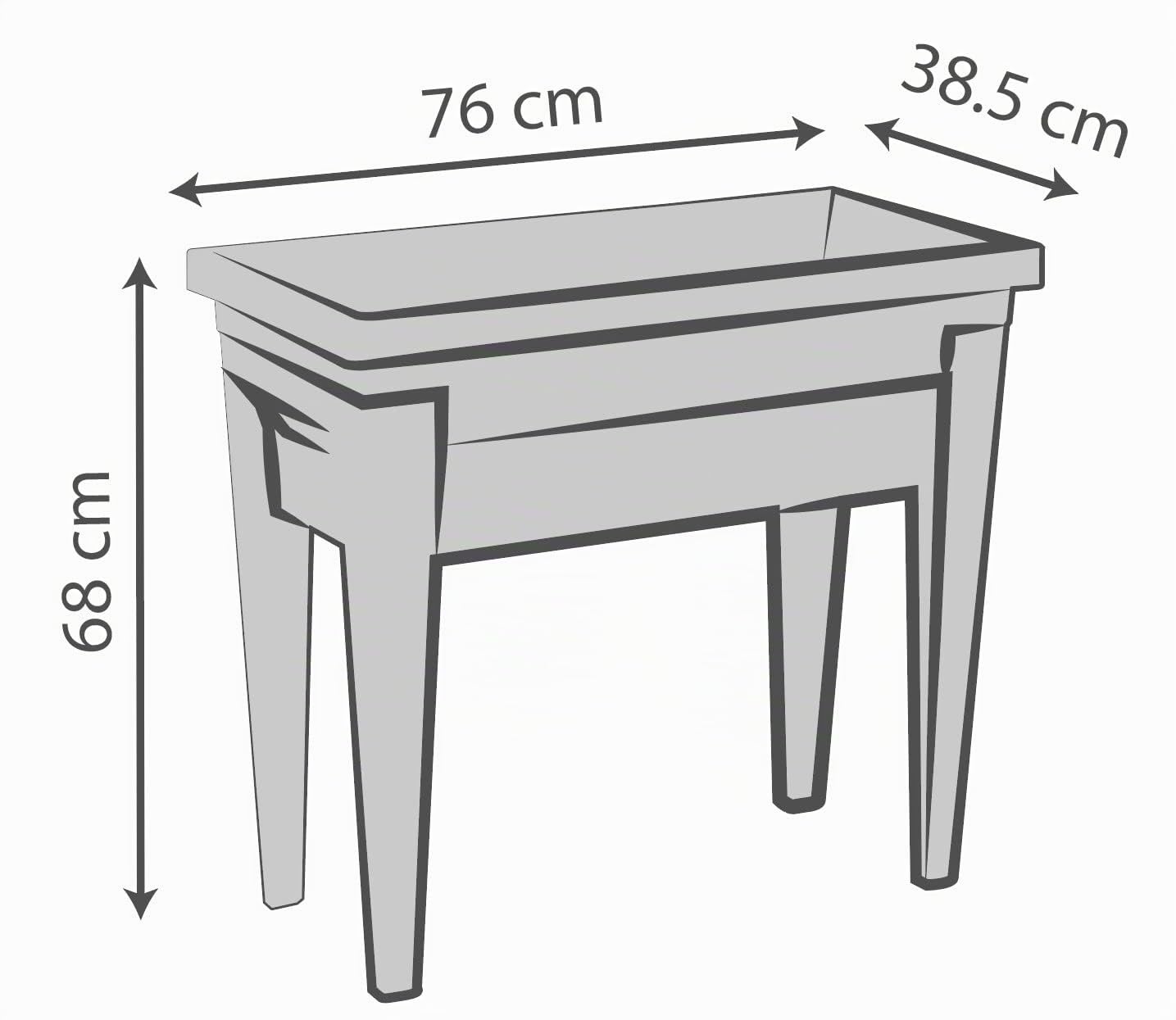 EDA Plastiques Contenedor para huerto urbano, Végétale City, 13923 BR,T CX4 76 x 38,5 x 68 cm