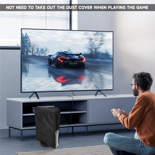 Image of ZORBES Nylon Dust Cover for Sony PS5 Console, Protective case for PlayStation 5 Console, with Top Air Vent Flap & Pre-Open Cuts for Ports, for PS5 Accessories Digital Edition&Disc Edition