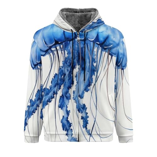 Sweat-shirt à méduse bleue contre le froid glacial veste homme polaire
