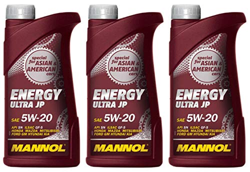 Image of MANNOL Energy Ultra JP 5W20 SN ILSAC GF-5 Fully Synthetic Engine Oil, 3 Litres