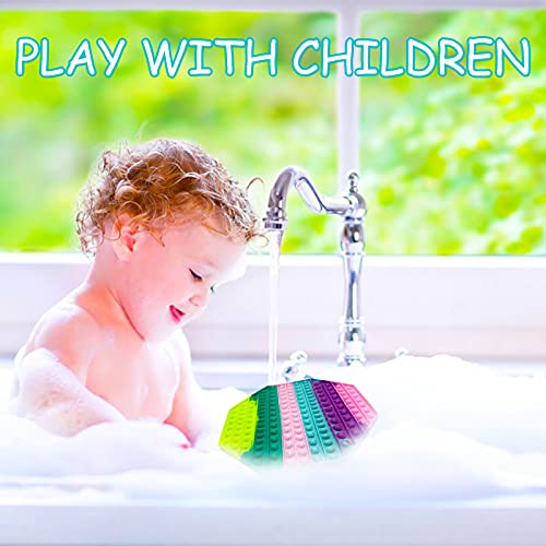 QETRABONE 13.7in Big Pop Push Sensory Bubble Stress Toy, Fidget Bubble Toys for Kids, Silicone Toys for Autistic Children Adult Squeeze Toy Special Needs Classroom Anxiety Relief Toys (Big Octagon)