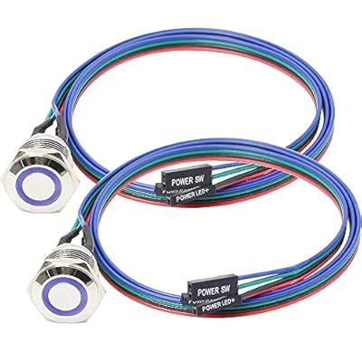 Guuzi 2pcs Botón de Metal del Host del Interruptor del Chasis,Cable del Interruptor del Host de la Computadora Caja de la PC Botón de Encendido LED ON/OFF para Interruptor Bricolaje 60cm(16mm) | Ya disponible en tu tienda friki favorita! En mundofriki.es!