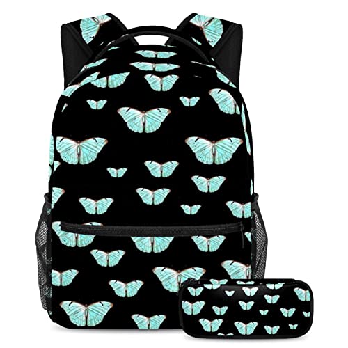 Sac à dos papillon vert clair robuste contre l'usure scolaire