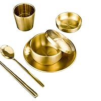 Assiette Creuse En Acier Inoxydable - Format Coréen - Pour Salades, Pâtes, Steaks - Facile à Nettoyer