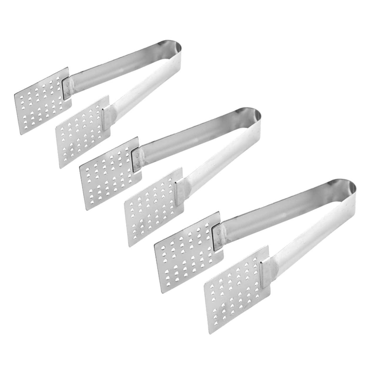 COLLBATH 1set Stainless Steel Tea Bag Clips Tongs Multi Functional Food Clips for Serving for and Outdoor Activities Easy to Clean 3pcs