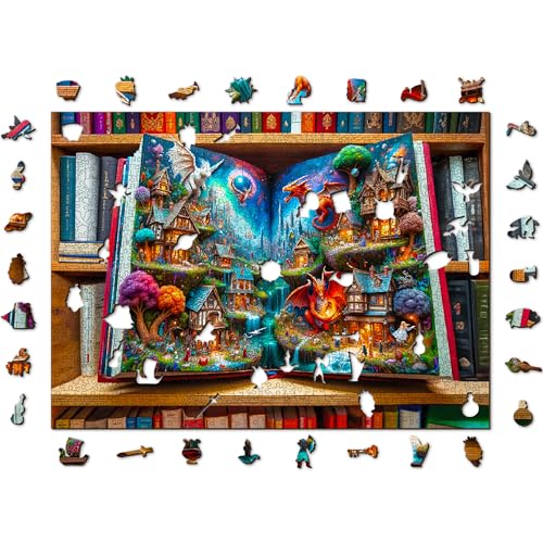 Puzzle de madera WOODEN.CITY Enchanted Tales 1100 piezas para adultos, estilo fantasía, tamaño 20.43 x 15.16 in miniatura 5