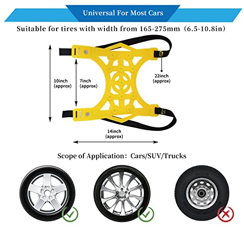 image for Buyplus Snow Chains Car Anti Slip Tire Chains 6Pcs Adjustable Universa