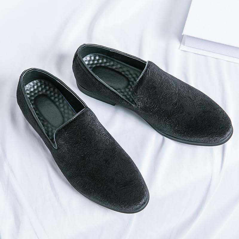 Men's Luxury Velvet Penny Loafers Shoes Suede Embossing Dress Loafers Daily Boats Shoes for Party Wedding Prom Size 6-123