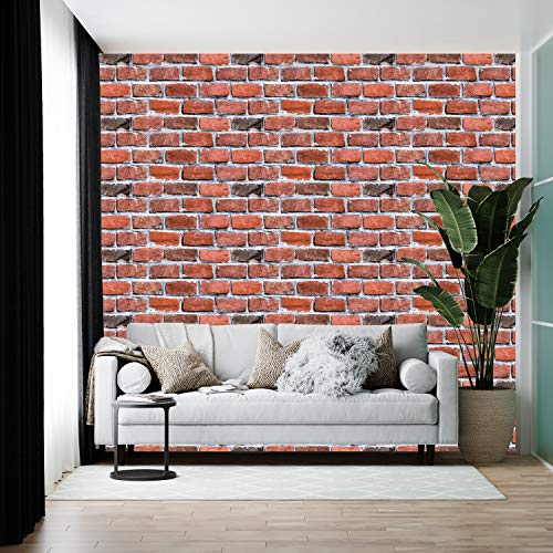 Image of DWELLSINDIA Rough Bricks Self Adhesive Peel and Stick PVC Wallpaper Waterproof, Scratch Resistant, Laminated (41x244 CM, Natural, Matt)