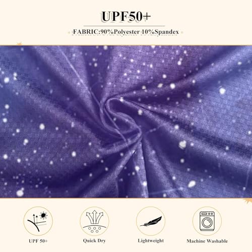 Image of Kids Universe Starry Galaxy Long Sleeve Rash Guard Shirt Space Shiny Swim Shirt for Boys Girls UPF 50+ 3-12T
