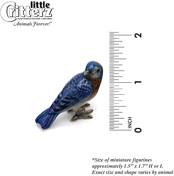 Little Critterz Eastern Bluebird Decorative Porcelain Display Object Melody Handcrafted Hand-Painted Adult Home Decor Accent