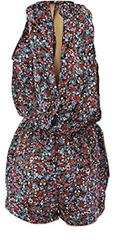 Missguided Traje de juego con estampado floral rojo y azul