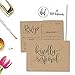 Hadley Designs 25 Blank Rustic RSVP Cards, Kindly Respond Postcard Kraft Card Stock For Weddings, Bridal Rehearsal Dinner, Baby Shower, Birthday, Bachelorette Party Invitation Kit No Envelopes Needed