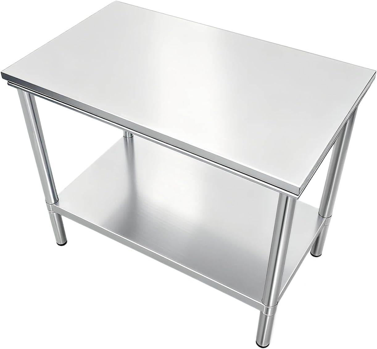 Stainless Steel Table for Prep & Work 20 x 31.5 inchs,Commercial Kitchen Worktable,Heavy Duty Pred Metal Work Table with Under Shelf for BBQ, Kitchen, Home, and Garage