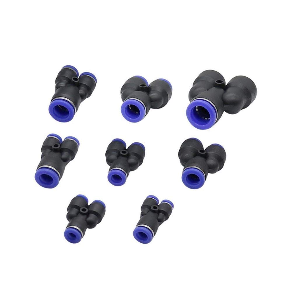 Schlauchverbinder 40 Stück PVC Y-Form Slip-Lock Reduzierung Schnellverbinder Gartenwasseranschlüsse Luftpneumatische Armaturen 4/6/8/10/12/16mm Schnittstelle
