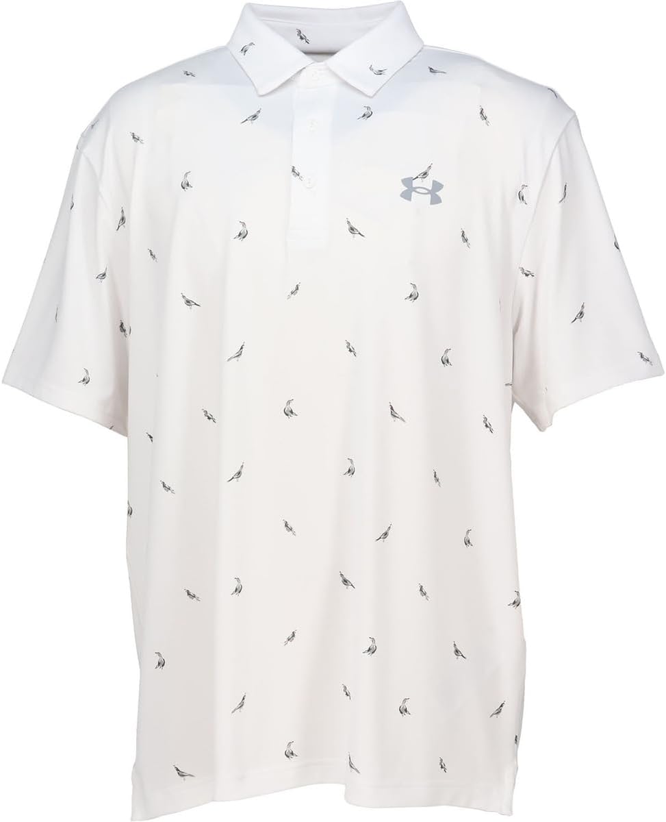 Under Armour, Playoff 3.0 Printed Polo - Men's, White/Steel/Steel, M