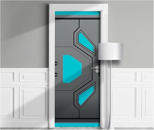 Mural de puerta de ciencia ficción. Starship. Adhesivo de una sola pieza, calcomanía, envoltura, cubierta, despegar y pegar, autoadhesivo, extraíble
