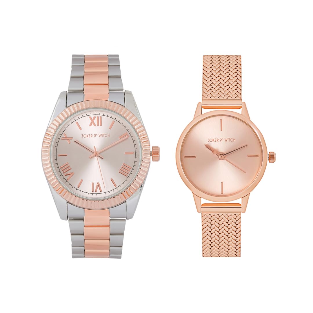 Joker & Witch Analog Rose Gold Piper & Alex couple Stainless Steel Watches (B0CVL2NGPX) Amazon Price History, Amazon Price Tracker