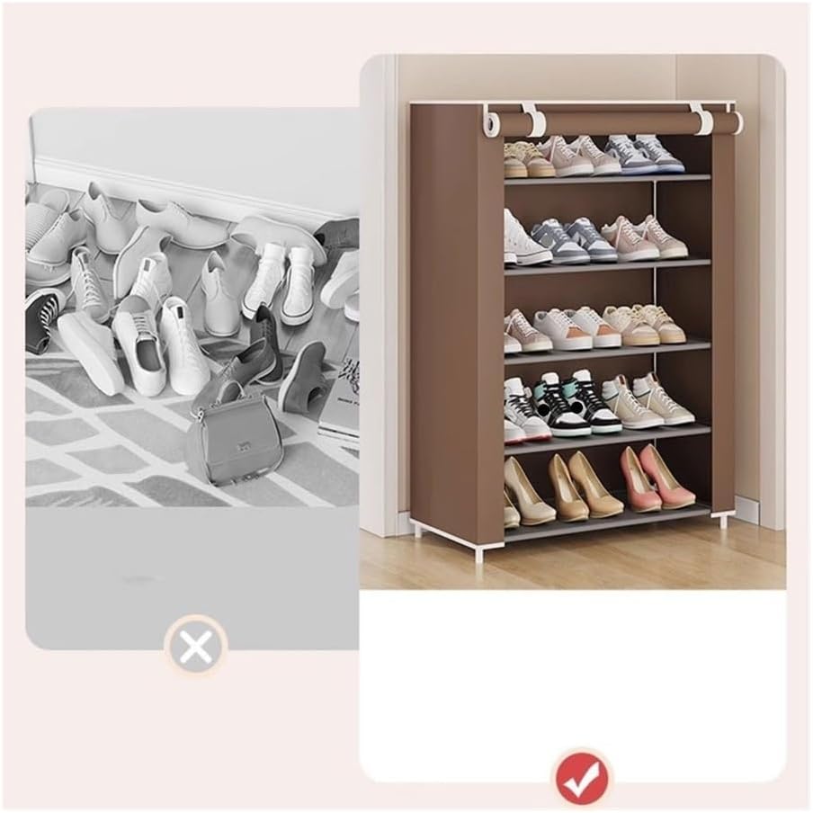 Shoe Cabinet Dormitory Multilayer Large Capacity Household Dustproof Rental Housing with Shoe Cabinet Simple(Grey)