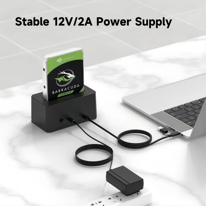 Image of ACASIS SATA /SAS to USB 3.0 Hard Drive Docking Station with 12V /2A Power Adapter for 2.5 & 3.5 inch SATA and SAS HDD /SSD, Support up to 18TB