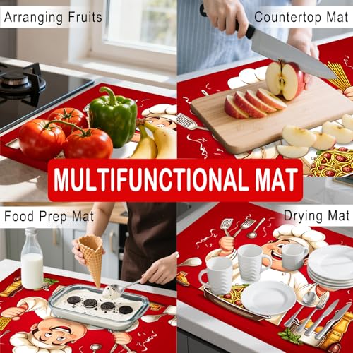 Image of Nuxovilar Stove Top Cover for Electric Stove 20.4 x 28.3 Inch, Gourmet Chef with Red Background Glass Stoves Covers for Gas Stoves Top Cooktop Protector Heat Resistant Range Ceramic