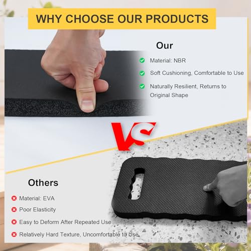 Image of MELOTOUGH Garden Kneeling Pad, 1 inch Thick Soft NBR Foam Kneeling Pads for Gardening, Cleaning, Work - Lightweight & Comfortable, 15.75 inchx7.2 inch (Black)
