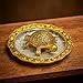 Trendy Crafts Metal Feng Shui Golden Tortoise (Kachua) on Glass Plate | Turtle for Good Luck for Home | Vastu Decoration