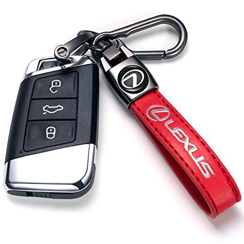 Image of Genuine Leather Car Keychain for Lexus Key Chain for Men and Women Family Present Key Ring Accessories(Red)