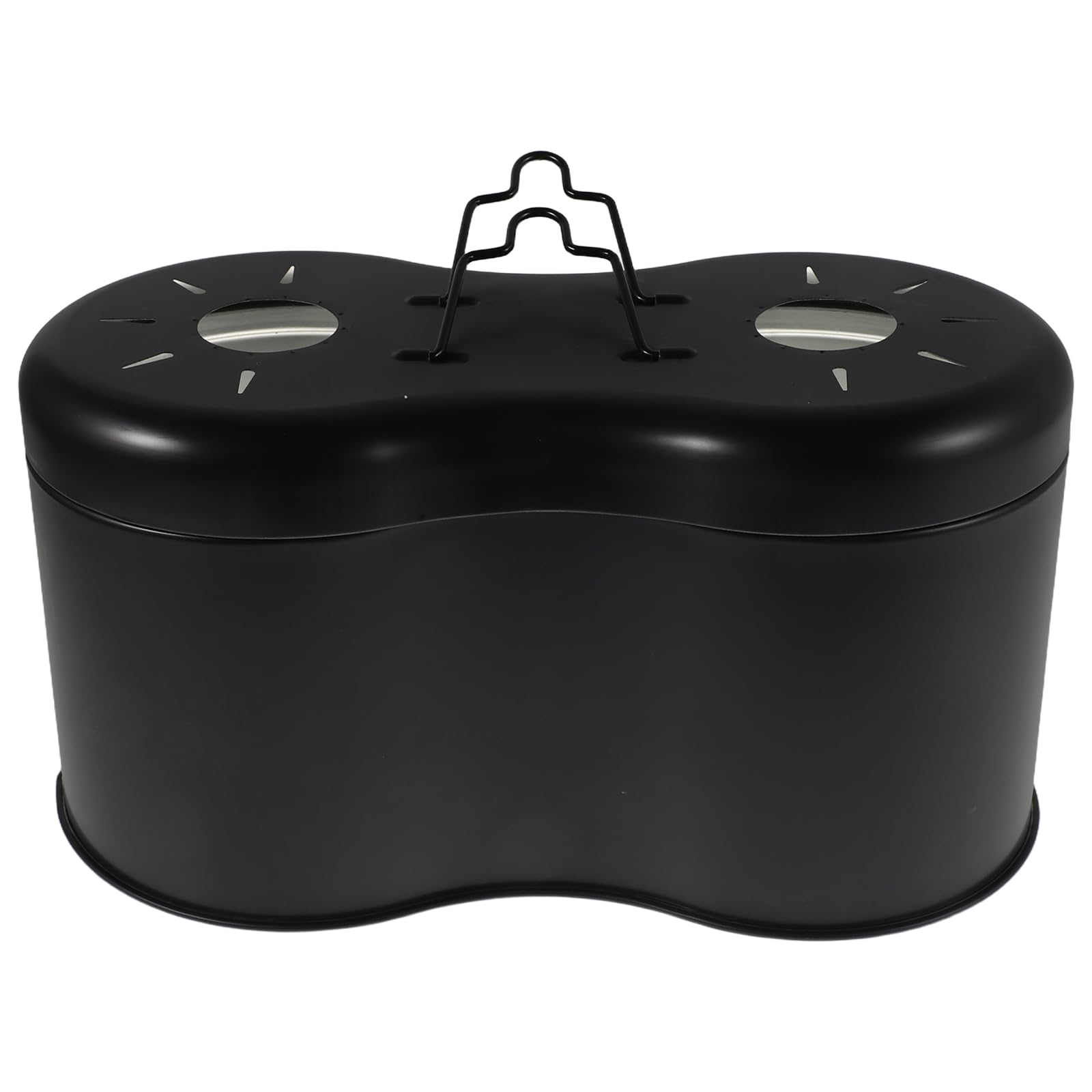 TEHAUX Lampada Doppia per Rettili con Paralume in Alluminio Nero e Interruttori Indipendenti per Terrari di Vetro e Habitat con Riscaldamento Efficiente