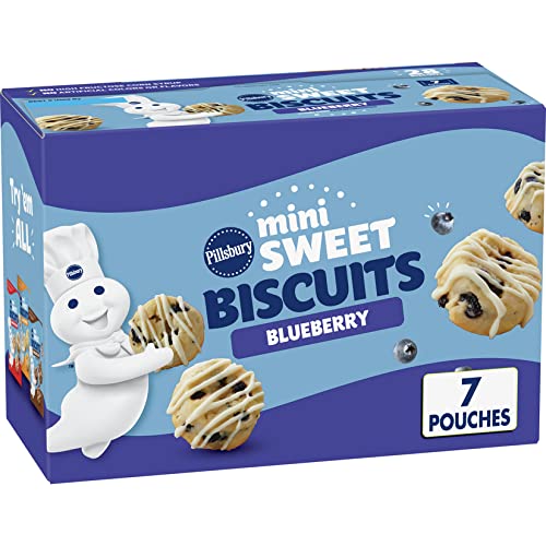 Pillsbury Mini Sweet Biscuits Blueberry, snack, 7 pouches, 28 ct