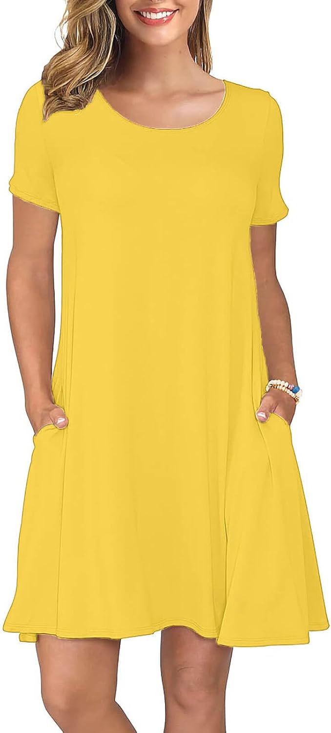 Casual summer dress with pockets for beach vacation