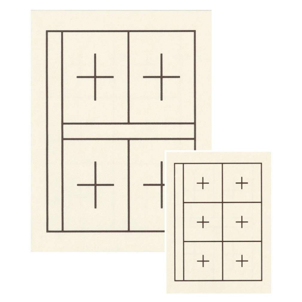 Akashiya Writing Mat for Calligraphy, Standard Size, White, 4-Grid and 6-Grid Set AE-04 : Office Products