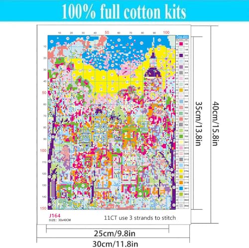 Image of WUSARPLY Landscape Stamped Cross Stitch Kits for Beginners Adults