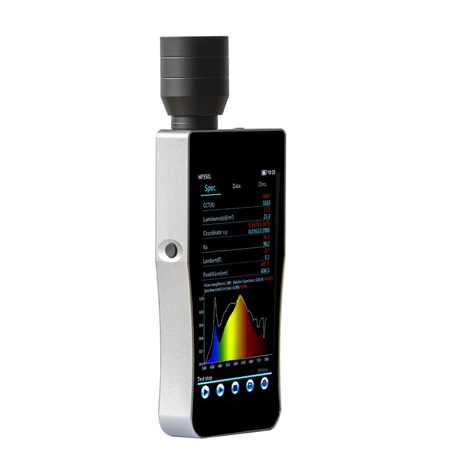 Spektrometer, Spektralphotometer Lichtquelle Licht Farbmessung Lambert Farbskala Spektraltest
