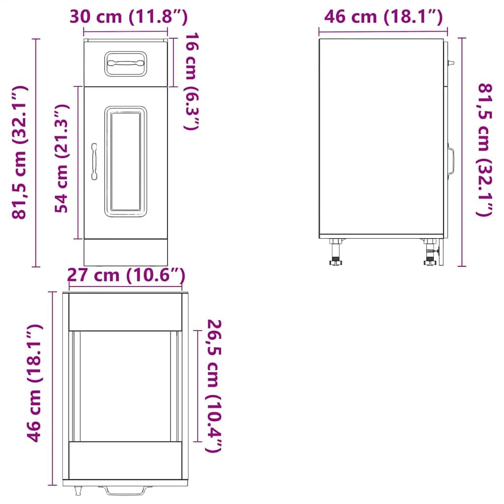 Armoire de cuisine Kalmar blanc bois d ingénierie