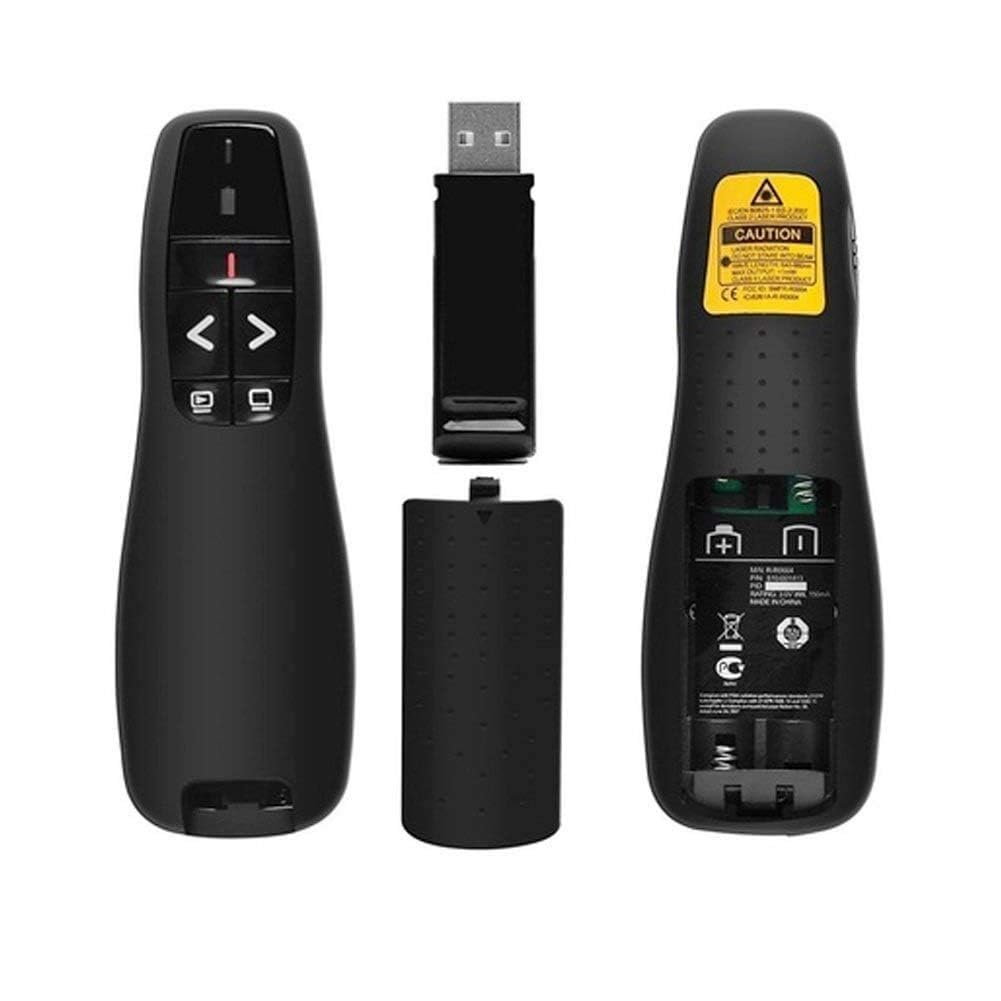 XIKKKART Laser Pointer, Wireless Presentation Clicker, PPT Presenter Slide Changer Controller with Receiver, Battery Indicator for Mac, Computer, Laptop, Windows, Google Slide Changer (Black) 4