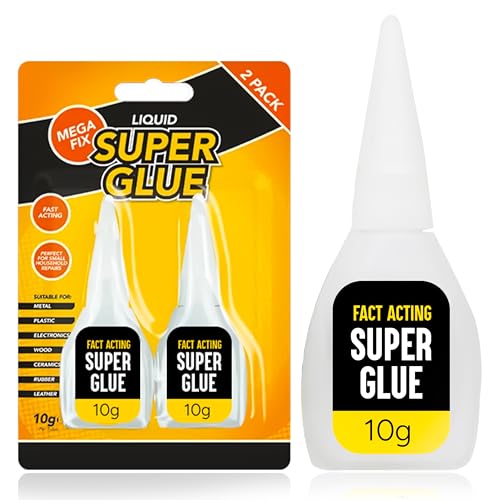 Superglue 10g 2pk Fast Acting Adhesive for Metal Pottery Wood and More Perfect for Small Household Repairs Quick Bonding Reliable and Strong Hold