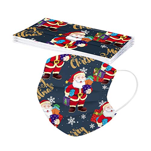 ?USA Stock? Christmas Face_Mask,3 Ply Disposable Facemasks for Adults Breathable Face Covering with Ear Loops