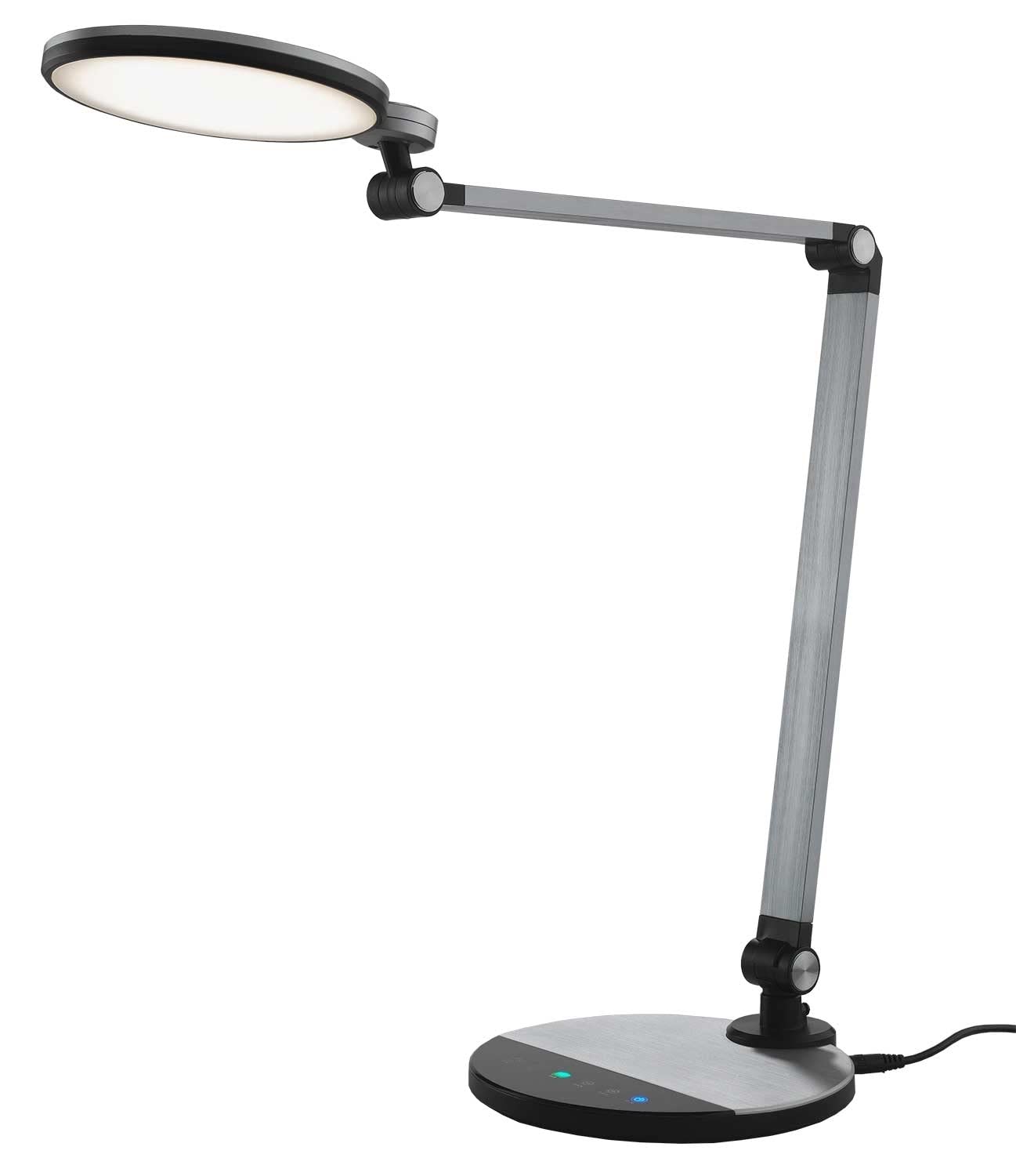 casa Nova LED-Schreibtischlampe - Schwarz - Silberfarben - dimmbar - H 43,3 cm