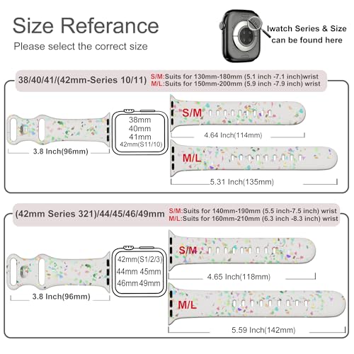 Image of Sport Bands Compatible with Apple Watch Band Women Men 40mm 38mm 41mm 42mm 44mm 45mm 46mm 49mm ,Soft Wristband Waterproof Replacement Strap for iWatch Bands Series 11 10 9 8 7 6 5 4 3 2 1 SE Ultra Starlight