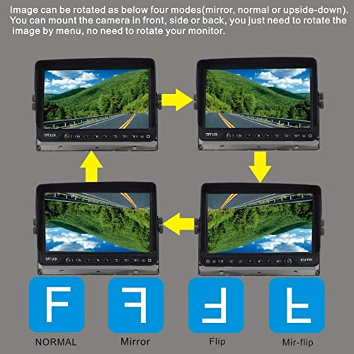 Wired 9" Reverse Rear View Backup Camera System With Tvs Protector Night Vision Waterproof Ip69K Ahd 720P Camera For Agriculture Equipment/Tractor/Combine/Skid Steer/Snow Plow/Truck/Rv/Cotton Picker #TOP1