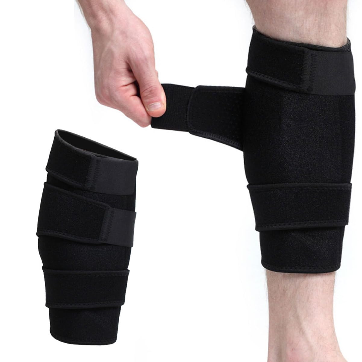 Didiseaon 2pcs Calf Compression Protective Pad Leg Wraps Shin Guard Sleeves for Blood Circulation Calf Pads for Football Sports Safety