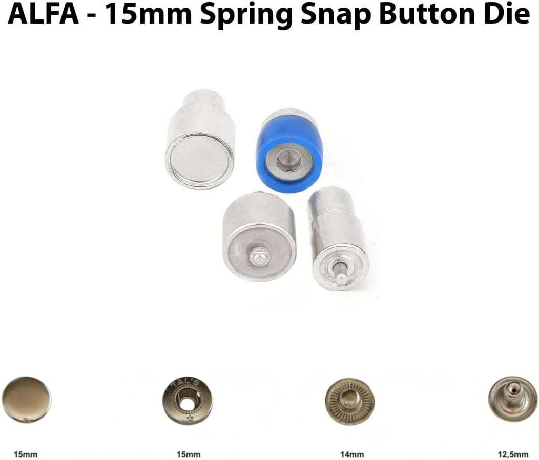 10 mm,12.5 mm and 15 mm Round Metal Snap Button Fasteners Dies for Press Button - 3 Sets snap Button die for Manual snap Press Machine