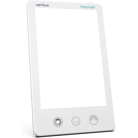 Verilux® HappyLight® Luxe - Light Therapy Lamp with 10,000 Lux, UV-Free, LED Bright White Light with Adjustable Brightness, Color, Countdown Timer, & Stand - Boost Mood, Sleep, Focus (White)