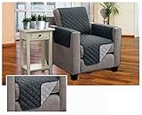 heimtexland Wende Sessel Schonbezug Grau 1-Sitzer Überwurf 190x165 cm Sesselschoner Typ646