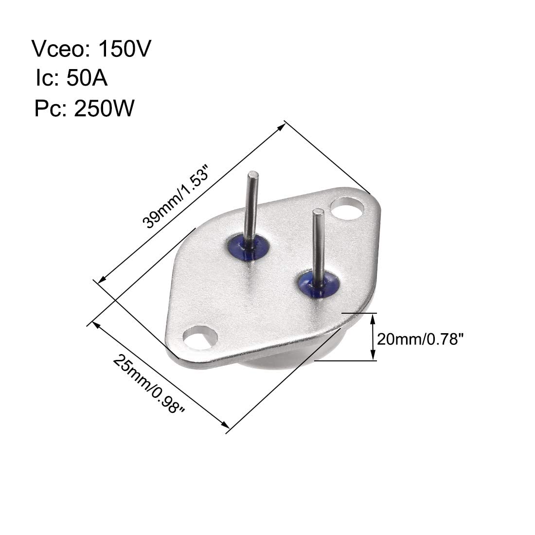 Amazon.co.jp: XYWHPGV 2N6277〜-3NPNパワートランジスタ-50A180V