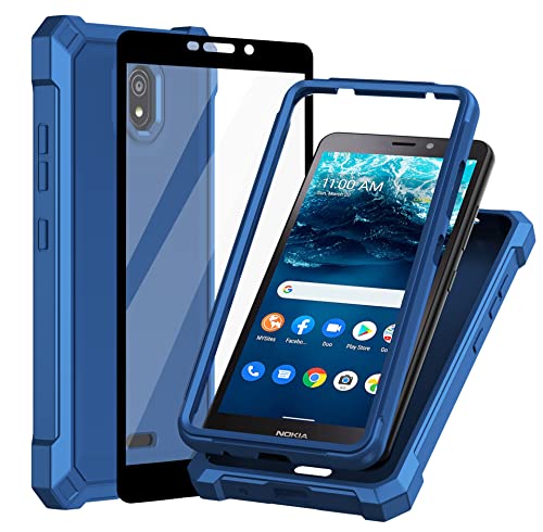 Ailiber Case for Nokia C100 Dual Layer Protection Shock-Absorbing TPU Bumper Heavy Duty Rugged Cover - Blue