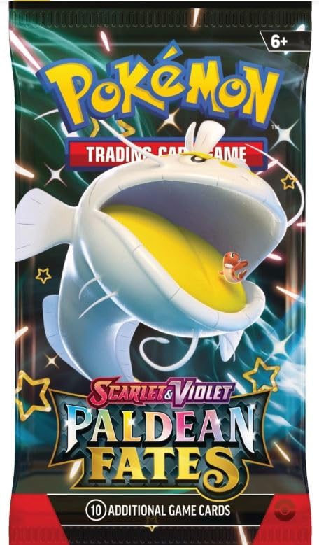 Booster Pack Paldean Fates 4.5 – 10 Cartas Nuevas En Inglés, Set Limitado Con Protección De Envío Heartforcards