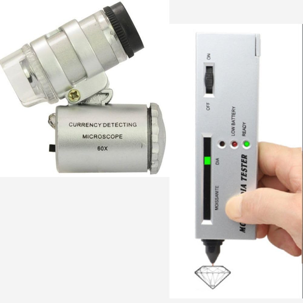 SkyWhale Professional Moissan Diamond Tester LED + 60X Mini LED Magnifying Indicator Tester Moissanites Detector Pen Selector Precision Tool Meter Device Jewellery Testing Tool (B0CV8YZVCB) Amazon Price History, Amazon Price Tracker